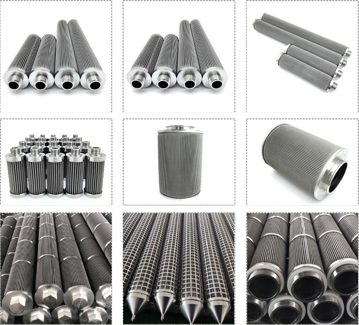  High Temperature Sintered Metal Pleated Filter Element